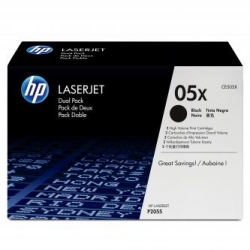 HP TONER CE505XD, BLACK, 13000 (2X6500)S  05X, DUŻA POJEMNOŚĆ  LASERJET P2055, DUAL PACK, 2SZT, ORYGINAŁ