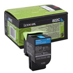 LEXMARK TONER 80C20C0, CYAN, 1000S, ZWROTNY, ORYGINAŁ