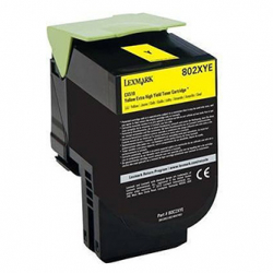 LEXMARK TONER 80C20YE, YELLOW, 1000S, ZWROTNY, ORYGINAŁ