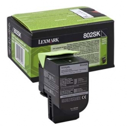 LEXMARK TONER 80C2SK0, BLACK, 2500S, ZWROTNY, ORYGINAŁ