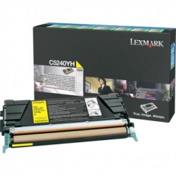 LEXMARK TONER C5240YH, YELLOW, 5000S, ZWROTNY, ORYGINAŁ