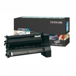 LEXMARK TONER C7720CX, CYAN, 15000S, ZWROTNY, ORYGINAŁ