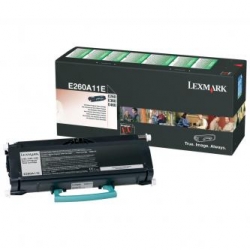 LEXMARK TONER E260A11E, BLACK, 3500S, ZWROTNY, ORYGINAŁ