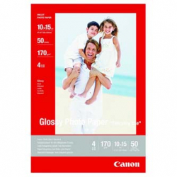 CANON PHOTO PAPER GLOSSY, FOTO PAPIER, POŁYSK, BIAŁY, 10X15CM, 4X6", 210 G/M2, 10 SZT., GP-501, ATRAMENT