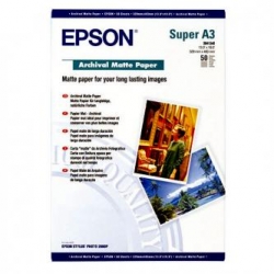 EPSON ARCHIVAL MATTE PAPER, KOLOR BIAŁY, 50, SZT. SZT., C13S041340, DO DRUKAREK ATRAMENTOWYCH, 330X480MM (A3+), A3+, 192 G/M2