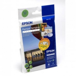 EPSON PREMIUM SEMIGLOSS PHOTO, FOTO PAPIER, POŁYSK, BIAŁY, 10X15CM, 4X6", 251 G/M2, 50 SZT., C13S041765, ATRAMENT