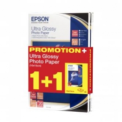 EPSON ULTRA GLOSSY PHOTO PAPE, FOTO PAPIER, + 20 SZT GRATIS TYP POŁYSK, BIAŁY, R200, R300, R800, RX425, RX500, 10X15CM, 4X6", 300