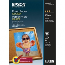 EPSON PHOTO PAPER, FOTO PAPIER, POŁYSK, BIAŁY, A4, 200 G/M2, 20 SZT., C13S042538, ATRAMENT