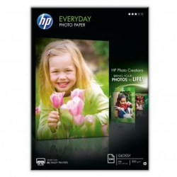 HP EVERYDAY GLOSSY PHOTO P, FOTO PAPIER, DO CODZIENNEGO UŻYTKU TYP POŁYSK, BIAŁY, A4, 200 G/M2, 100 SZT., Q2510A, ATRAMENT