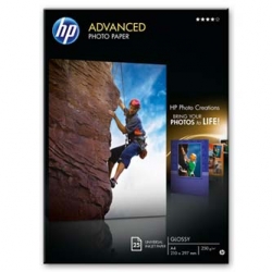 HP ADVANCED GLOSSY PHOTO PAPER, FOTO PAPIER, POŁYSK, ZAAWANSOWANY TYP BIAŁY, A4, 250 G/M2, 25 SZT., Q5456A, ATRAMENT