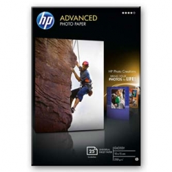 HP ADVANCED GLOSSY PHOTO PAPER, FOTO PAPIER, BEZ MARGINESU TYP POŁYSK, ZAAWANSOWANY TYP BIAŁY, 10X15CM, 4X6", 250 G/M2, 25 SZT., Q869