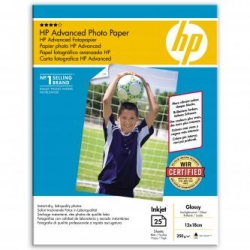 HP ADVANCED GLOSSY PHOTO PAPER, FOTO PAPIER, BEZ MARGINESU TYP POŁYSK, ZAAWANSOWANY TYP BIAŁY, 13X18CM, 5X7", 250 G/M2, 25 SZT., Q869