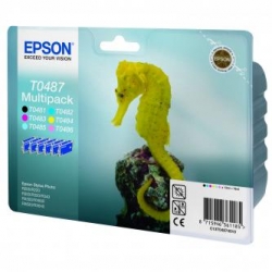 EPSON TUSZ C13T04874010, CMYK/LIGHT C/LIGHT M, 6X13ML, EPSON STYLUS PHOTO R200, ORYGINAŁ