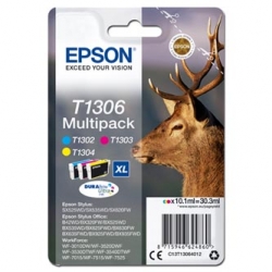 EPSON TUSZ C13T13064012, T1306, CYAN/MAGENTA/YELLOW, 30, ORYGINAŁ