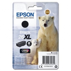 EPSON TUSZ C13T26214012, T262140, 26XL, BLACK, ORYGINAŁ