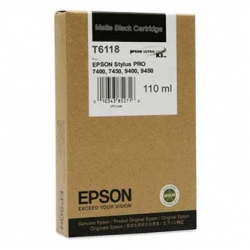 EPSON TUSZ C13T611800, MATTE BLACK, 110ML, EPSON STYLUS PRO 7400, ORYGINAŁ