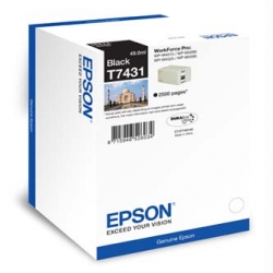 EPSON TUSZ C13T74314010, BLACK, 2500S, 49ML, ORYGINAŁ