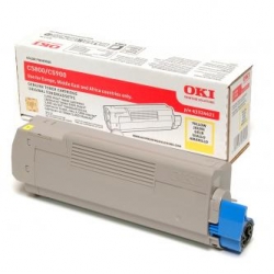 OKI TONER 43324421, YELLOW, 5000S, OKI C5800, ORYGINAŁ